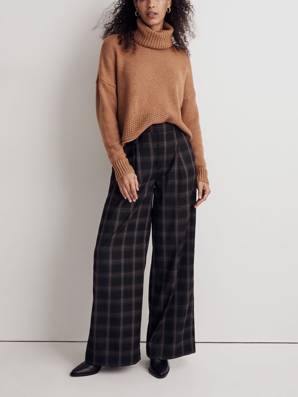 Madewell Sadler Turtleneck Sweater in Heather Camel - Size S